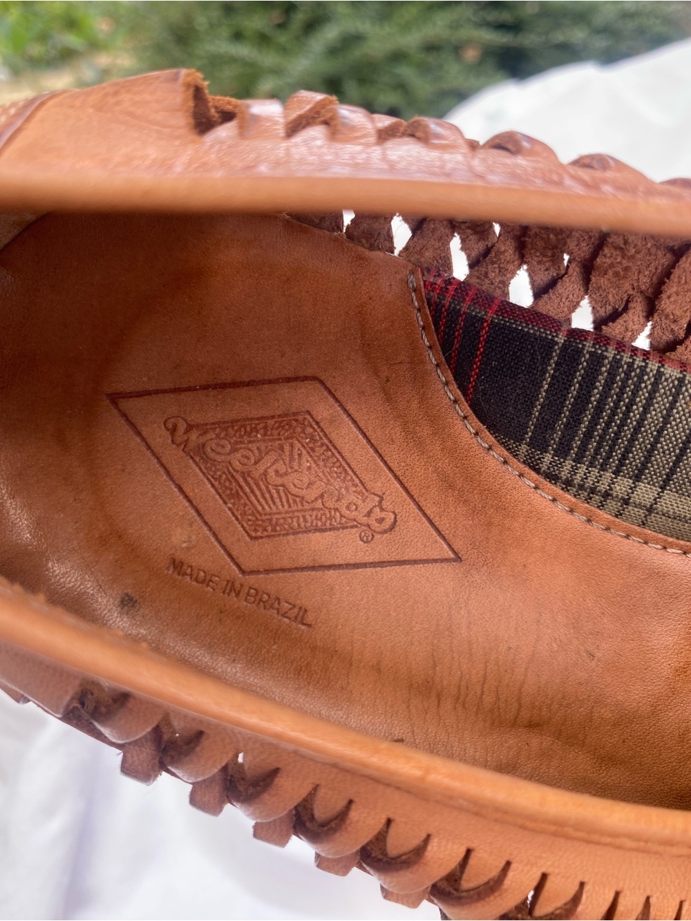 Men's Brown Woven Leather Slip-On Huarache Loafers - Picture 5 of 9